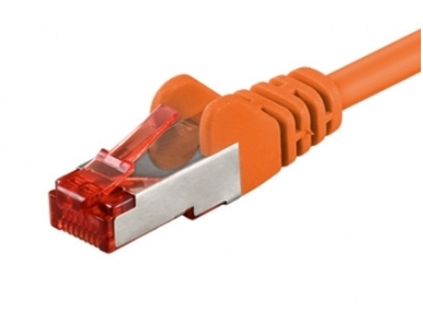 Komutacinis kabelis 7,5m S/FTP Cat6 Pimf, oranžinis LSZH CU