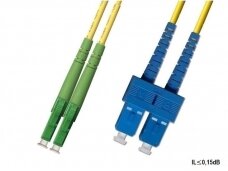 LCAPC/SC dvigubas vienmodis komutacinis kabelis 15m,G657A1,P