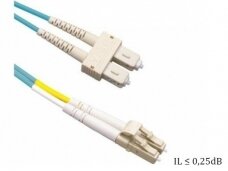 LC/SC dvigubas daugiamodis OM3 komut. kabelis 0,5m