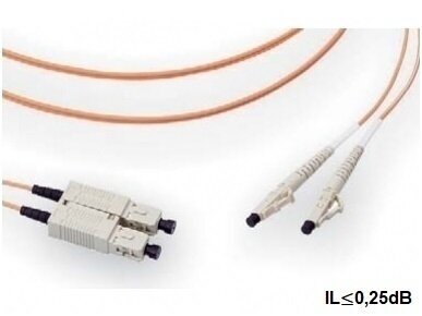 LC/SC dvigubas daugiamodis OM2 komut. kabelis 3m