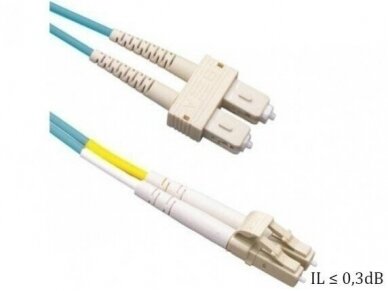 LC/SC dvigubas daugiamodis OM3 komut. kabelis 1.5m S3