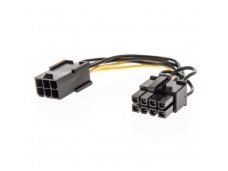 Lindy 0.15m PCIe 6 Pin Female to 8 Pin Male Power Adapter Cable
