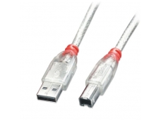 Lindy 0.5m USB 2.0 Cable - Type A To B. Transparent