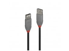 USB 2.0 ilgiklis 0.5m, Anthra Line, juodas