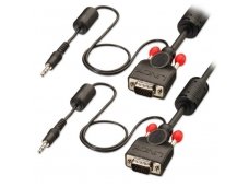 VGA kabelis, audio 15M-15M 3.5mm 1m