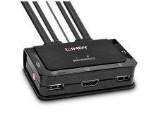 Lindy 2 Port HDMI 2.0. USB 2.0 and Audio Cable KVM Switch