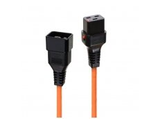 Lindy 2m C20 Plug to Locking C19 Extension Cable. Orange