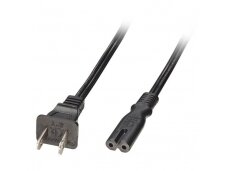 Lindy 2m US 2 Pin Polarised Plug to IEC C7 Mains Power Cable. Black