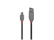 Lindy 5m USB 2.0 Type A to Mini-B Cable. Anthra Line
