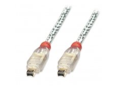 Lindy FireWire Cable - Premium 4 Pin Male to 4 Pin Male. Transparent. 7.5m