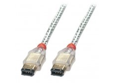 Lindy FireWire Cable - Premium 6 Pin Male to 6 Pin Male. Transparent. 1m