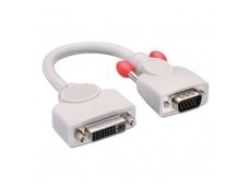 Lindy VGA to DVI Analogue Adapter Cable - DVI-I Female (Analogue) to VGA Male. 0.2m