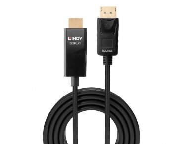 Lindy 0.5m Active DisplayPort to HDMI Cable with HDR 1