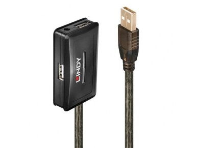 USB2.0 ilgiklis 10m su stiprinimu ir 4portų  šakotuvu