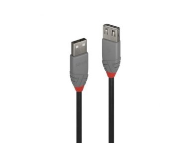 USB 2.0 ilgiklis 2m, Anthra Line, juodas