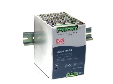 Mean Well SDR-480-24 480W 24V maitinimo šaltinis