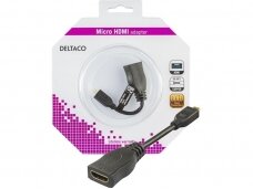 Micro HDMI - HDMI perėjimas 0.1m