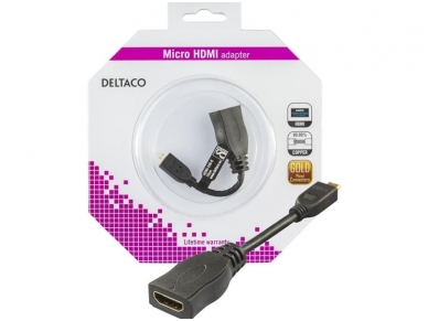 Micro HDMI - HDMI perėjimas 0.1m 1