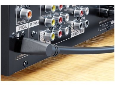 Optinis audio kabelis Toslink kampinis, 1m 2