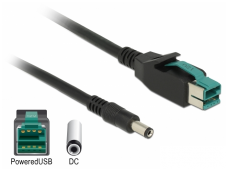 PoweredUSB kabelis 12V į DC 5.5x2.1mm, 1m POS