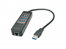 Šakotuvas USB 3.1 A į 3xUSB 3.1 A, RJ45 Gigabit Ethernet
