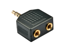 Stereo audio adapter, 2x3.5mm jack to 3.5mm jack plug
