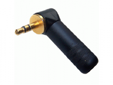 Stereo kampinis kištukas 3.5mm ant kabelio iki 7.37mm, juoda