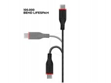 Sustiprintas USB-C - Lightning kabelis, 1m