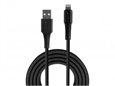 Sustiprintas 2m Lightning - USB A maitinimo kabelis 2