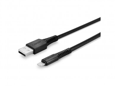 Sustiprintas 0.5m Lightning - USB A maitinimo kabelis, 0.5m 5