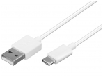 USB-C - USB 2.0 A kabelis 1m, baltas