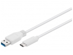 USB-C 3.1 - USB 3.0 A kabelis 0.5m 5 Gbit/s, baltas
