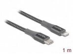 USB-C - Lightning kabelis 1m pilkas pintas, MFi