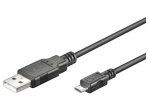 USB kabelis A kištukas - micro B kištukas 1,8m, juodas