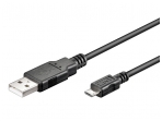 USB kabelis A kištukas - micro B kištukas 5m, juodas