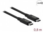 USB4 C kabelis 40Gbps 100W 0.8m