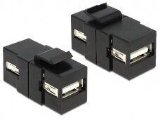 USB 2.0 A-A perėjimas, Keystone, juodas