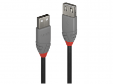 USB 2.0 ilgiklis 3m, Anthra Line, juodas
