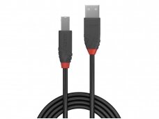 USB 2.0 kabelis  A - B, 0.5m, Anthra Line, juodas