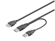 USB 2.0 šakotuvas 2xA(M) - A(F) 0.3m