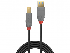 USB 3.2 kabelis  A - B, 5m, Lindy Anthra Line