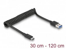 USB 3.1 Gen2 spiralinis A - C kabelis 0.3-1.2m