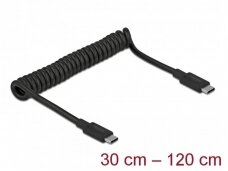 USB 3.1 Gen2 spiralinis C - C kabelis 0.3-1.2m, 3A