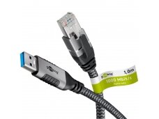 USB-A 3.0 į RJ45 Ethernet kabelis 1Gbit/s, 1m