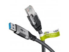 USB-A 3.0 į RJ45 Ethernet kabelis 1Gbit/s, 3m