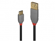 USB-C 2.0 - USB A F kabelis 0.15m, OTG, Anthra Line