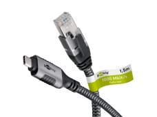 USB-C 3.1 į RJ45 Ethernet kabelis 1Gbit/s, 1.5m