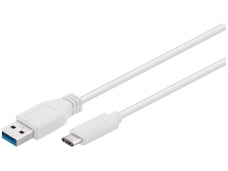 USB-C 3.1 - USB 3.0 A kabelis 1m 5 Gbit/s, baltas