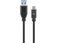 USB-C 3.1 - USB 3.0 A kabelis 3m 5 Gbit/s, juodas