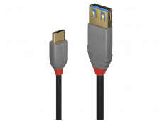 USB-C 3.1 - USB A F kabelis 0.15m, Anthra Line
